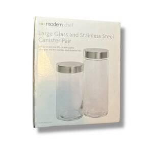 Modern Chef Large Glass & Stainless Steel Canister Set by Monarch